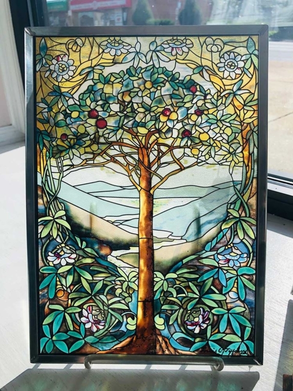 Tiffany Tree of Life Stained Glass Window Art