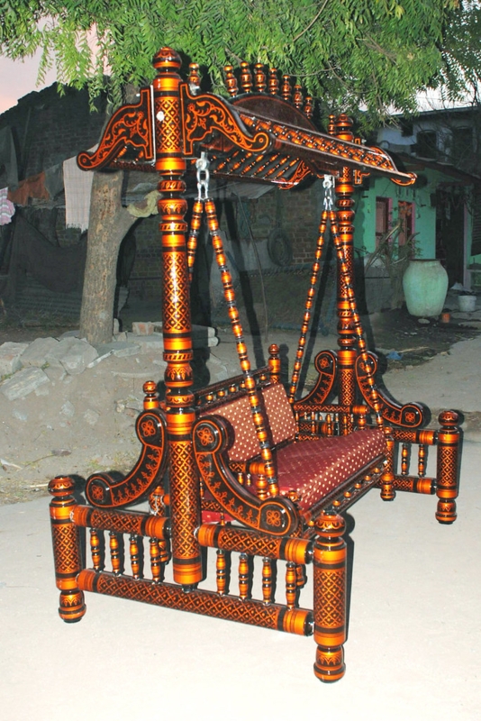 Traditional Indian Sankheda Jhula Couple Swing