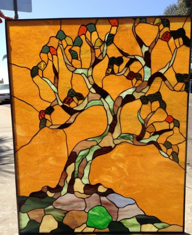 Tree of Life #2 Leaded Stained Glass Window Panel