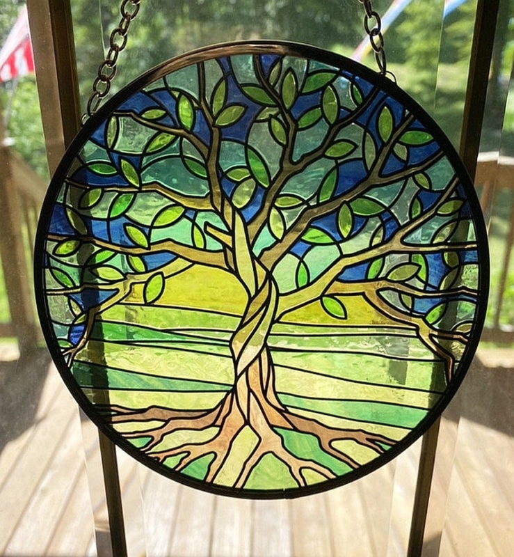 Tree of Life Stained Glass Suncatcher Decoration