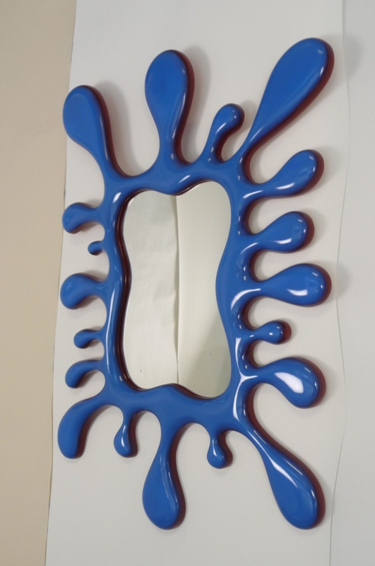 Unique Blue Splash Design Mirror Frame