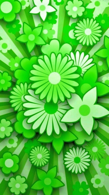 Vibrant Green Floral Wallpaper for Bold Interiors