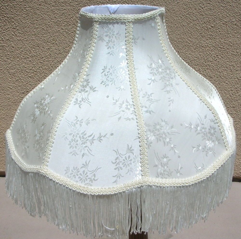 Victorian Style Ivory Silk Fringe Lamp Shade