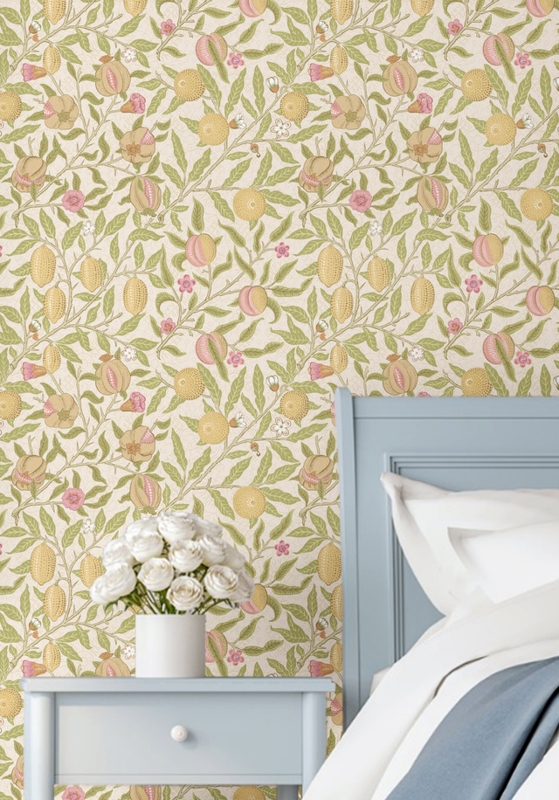 Vintage British Arts & Crafts Floral Wallpaper
