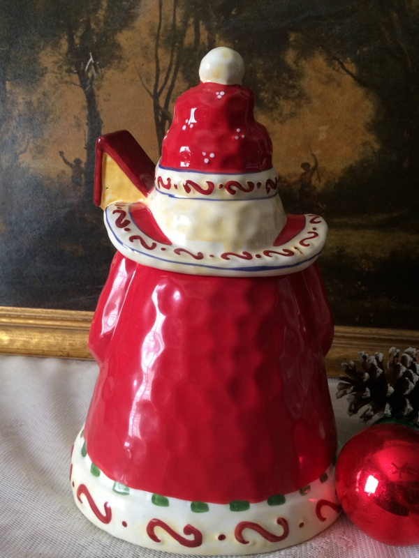 Vintage Ceramic Santa Cookie Jar Holiday Decor