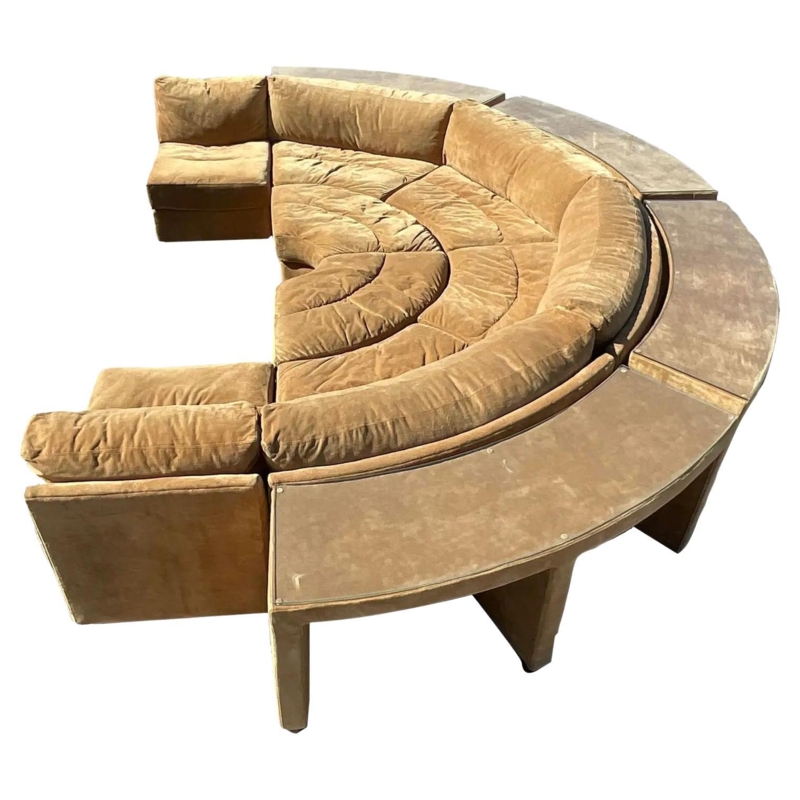 Vintage Curved Half Moon Sectional Sofa Design