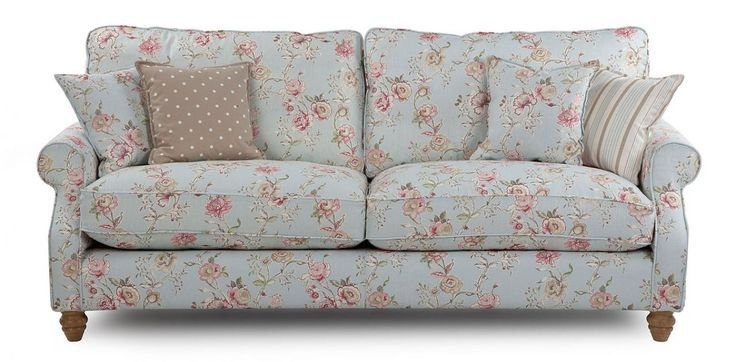 Vintage Floral Country Style Sofa with Cushions