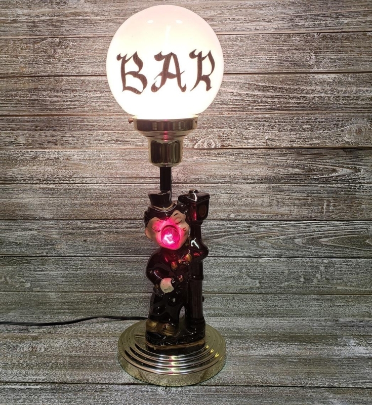 Vintage Hobo Drunk Bar Globe Lamp with 3-Way Light