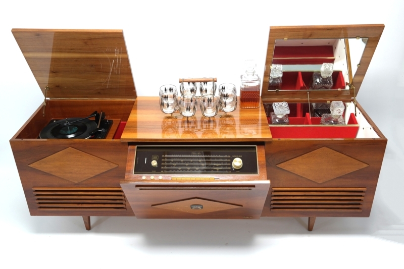Vintage Koronette Stereo Console with Built-in Bar