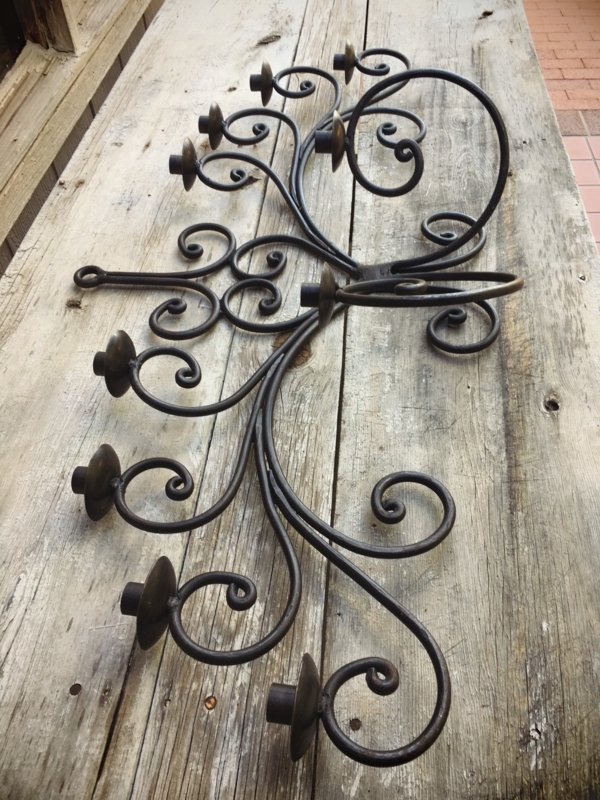 Vintage Mexican Wrought Iron Wall Candelabra