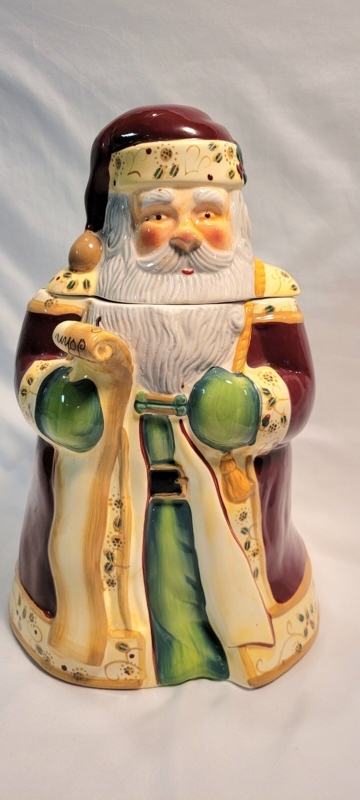 Vintage Old World Santa Cookie Jar for Holiday Decor