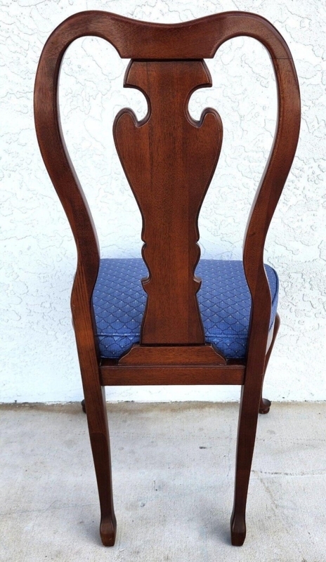 Vintage Queen Anne Mahogany Dining Chair Set