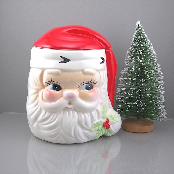 Vintage Santa Claus Christmas Cookie Jar Decor