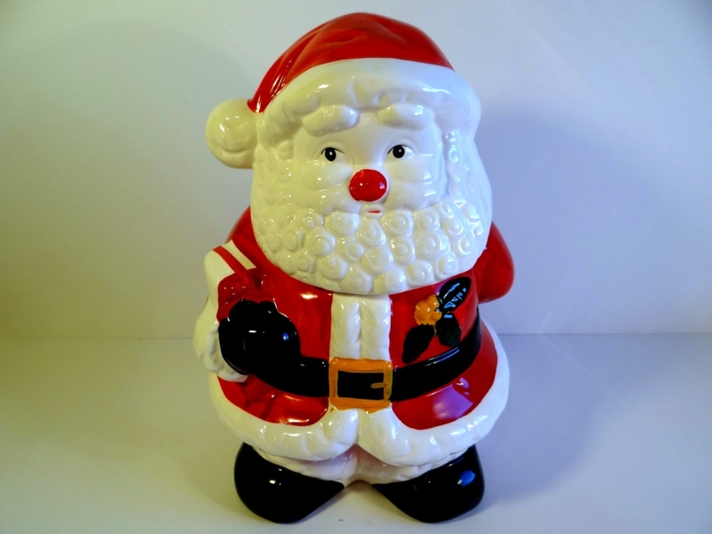Vintage Santa Claus Cookie Jar Holiday Decoration