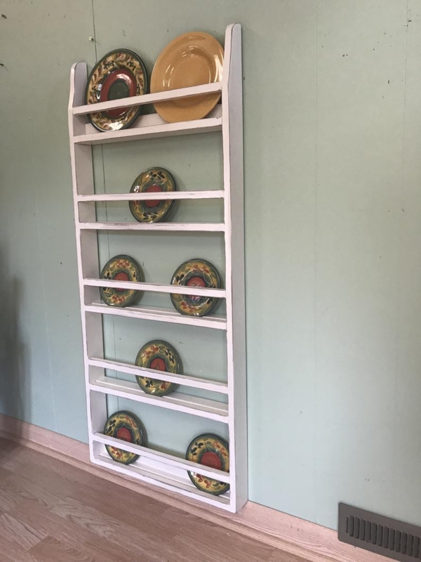 Vintage Wall Hanging Plate Rack and Platter Display
