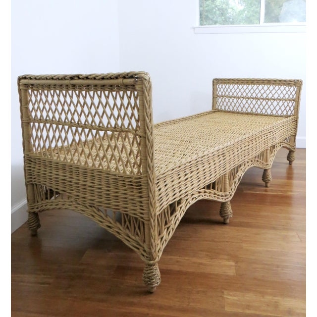 Vintage Wicker Rattan Daybed by Bar Harbor | Chairish