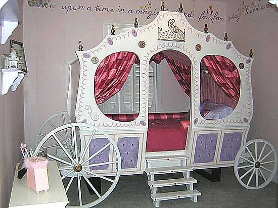 Whimsical Cinderella Coach Carriage Bed for Kids