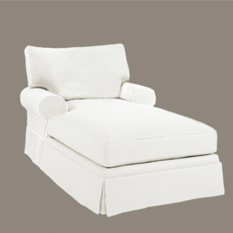 White Slipcover for Chaise Lounge Sofa