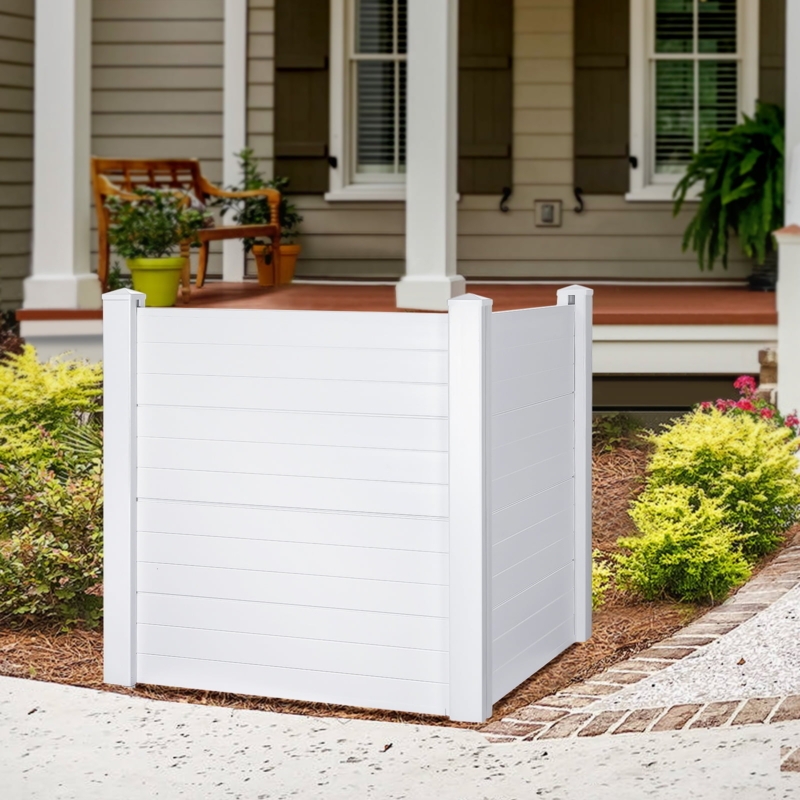 White Vinyl Outdoor Trash Enclosure Privacy Screens