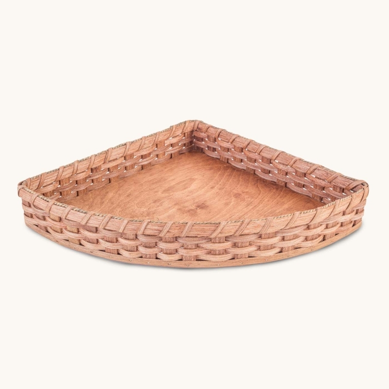 Wicker Woven Corner Storage Basket with Wooden Base