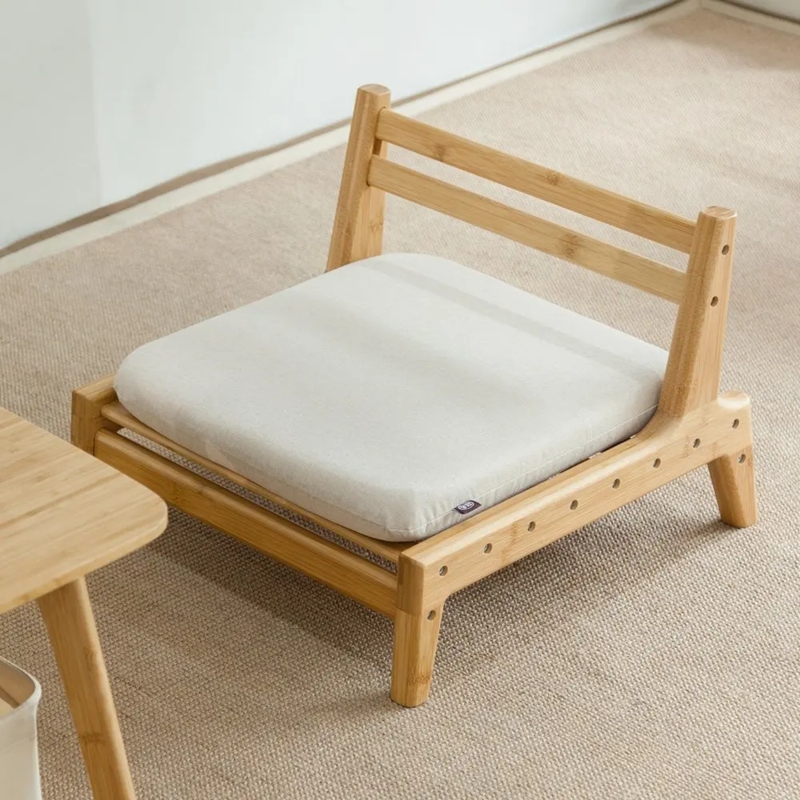Wooden Tatami Meditation Floor Chair with Cushion