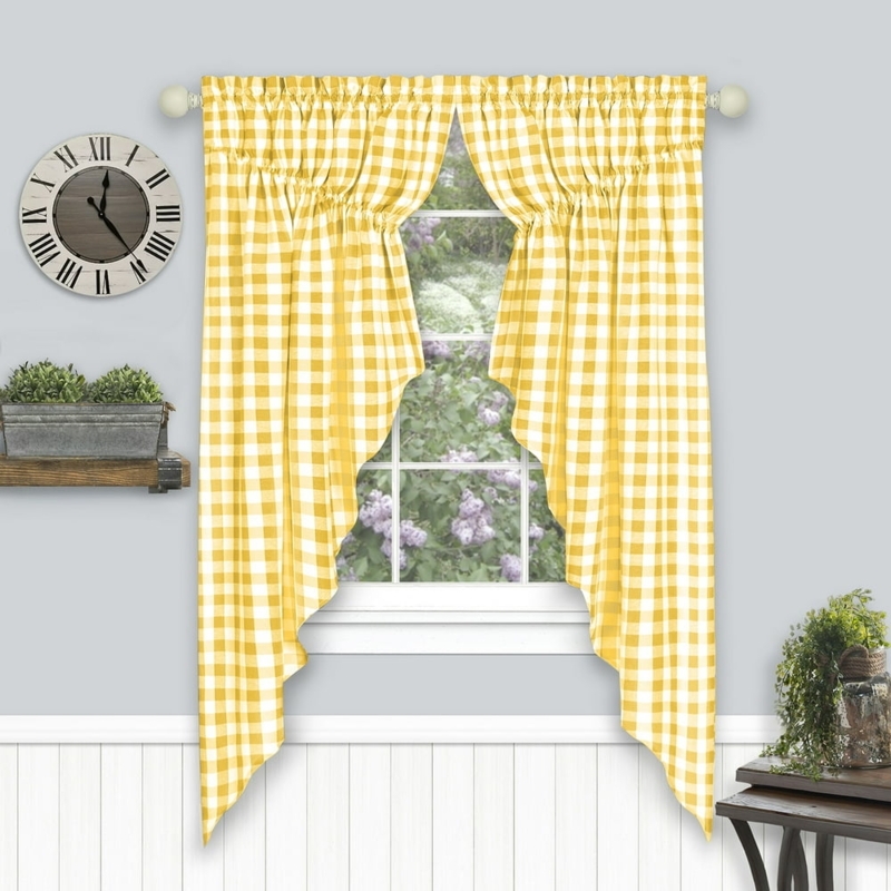 Woven Trends Farmhouse Curtains Kitchen Dcor, Buffalo Plaid Valance ...