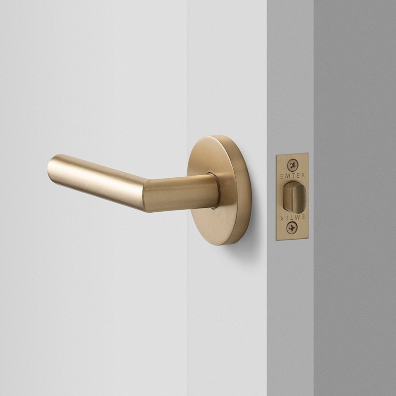 York Door Set with Otto Lever - Satin Brass | Door handle design, Door ...