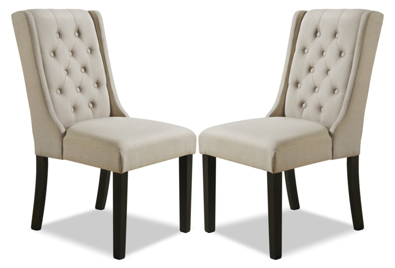 York Wingback Dining Chair, Set of 2  Beige | The Brick