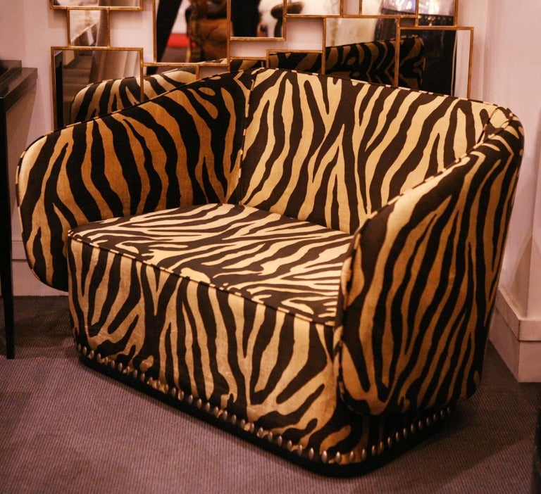 Zebra Print Accent Sofa for Stylish Living Rooms