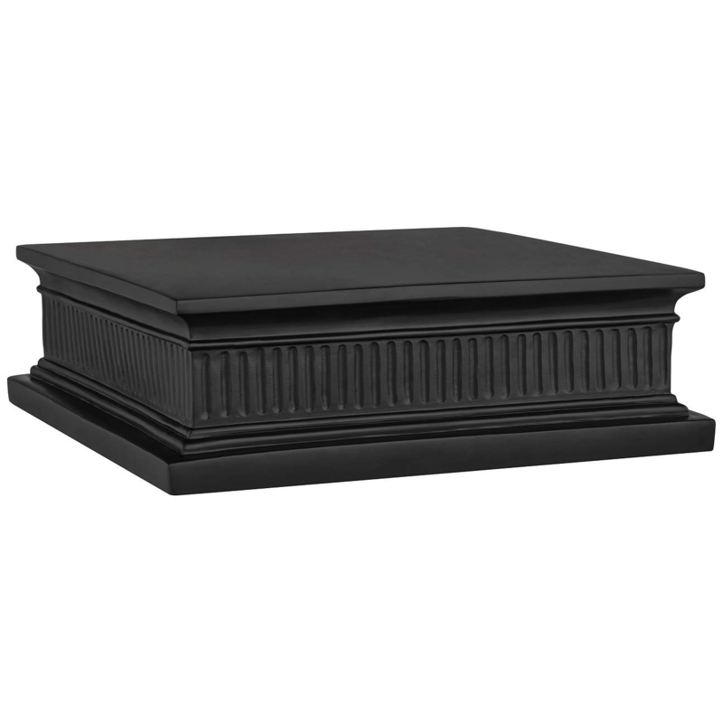 14-Inch Black Finish Square Pedestal Lamp Riser
