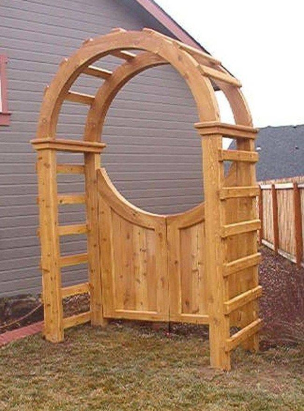 19 Wood Garden Arch with Gate Ideas Worth to Check | SharonSable