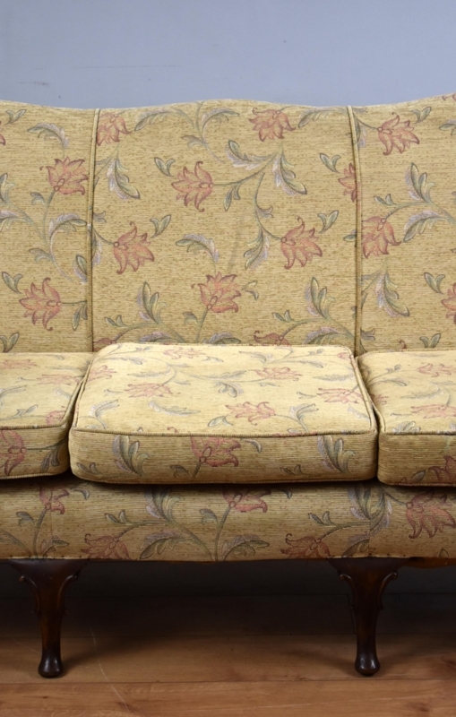 20th Century English Queen Anne Style Floral Sofa