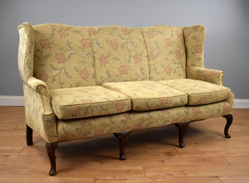 20th Century English Queen Anne Wing Back Sofa