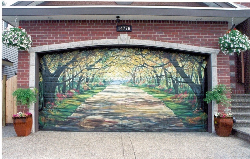 3D Forest Pathway Garage Door Mural