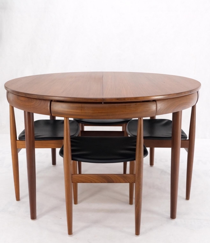 4 Nesting Chairs Hans Olsen Frem Rjle Round Danish Teak Dining Table ...