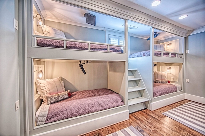 A set of four bunk beds is an example of what smart home design can be ...