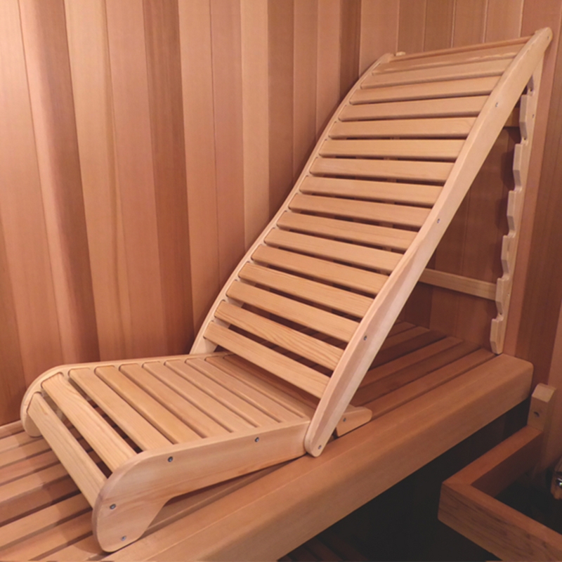 Adjustable Wooden Lounge Chair for Sauna Relaxation