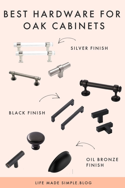 Affordable Hardware for Outdated Oak Cabinets | Oak cabinets, Oak ...