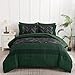 Amazon.com: Luxudecor Emerald Green Comforter Set King Size, 7 Pieces ...