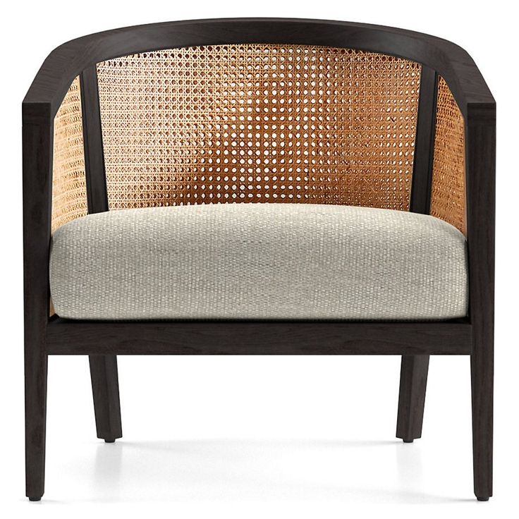 Ankara Black Cane Chair with Ivory Cushion