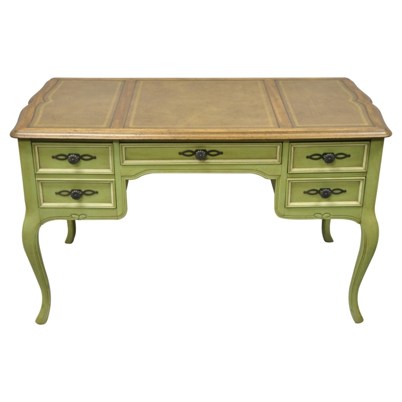 Antique French Provincial Green Wooden Desk