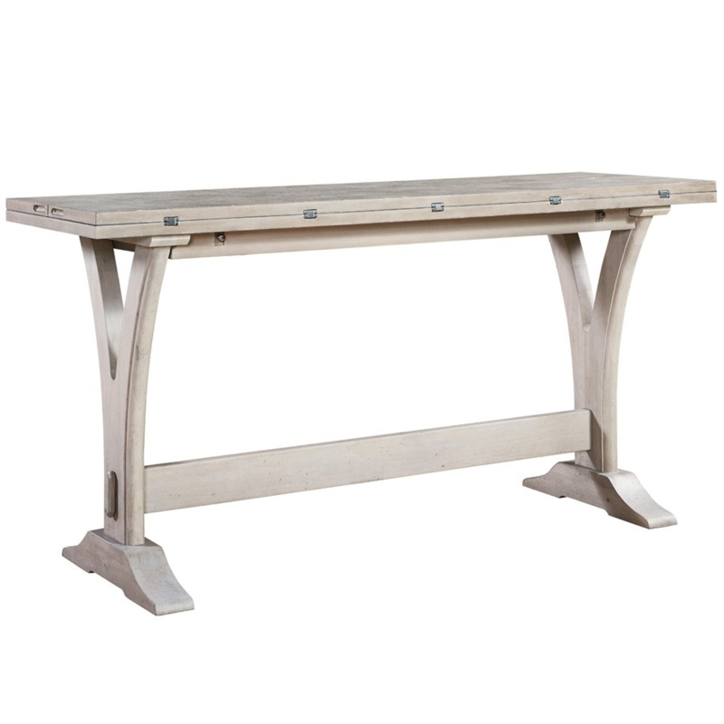 Antiqued White Belgian Cottage Flip Top Console Table
