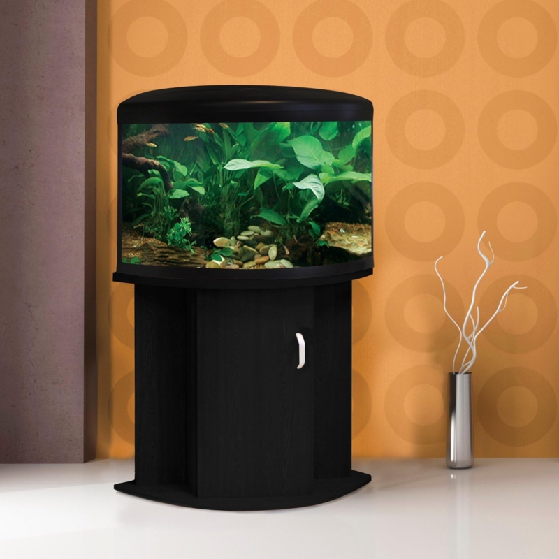 Aqua One UFO 550 Corner Aquarium with Black Cabinet