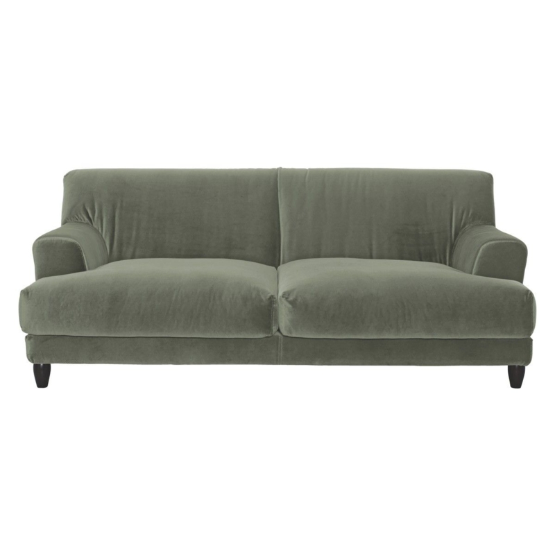 ASKEM Sage green velvet 3 seater sofa | Green sofa, Deep seated sofa, Sofa