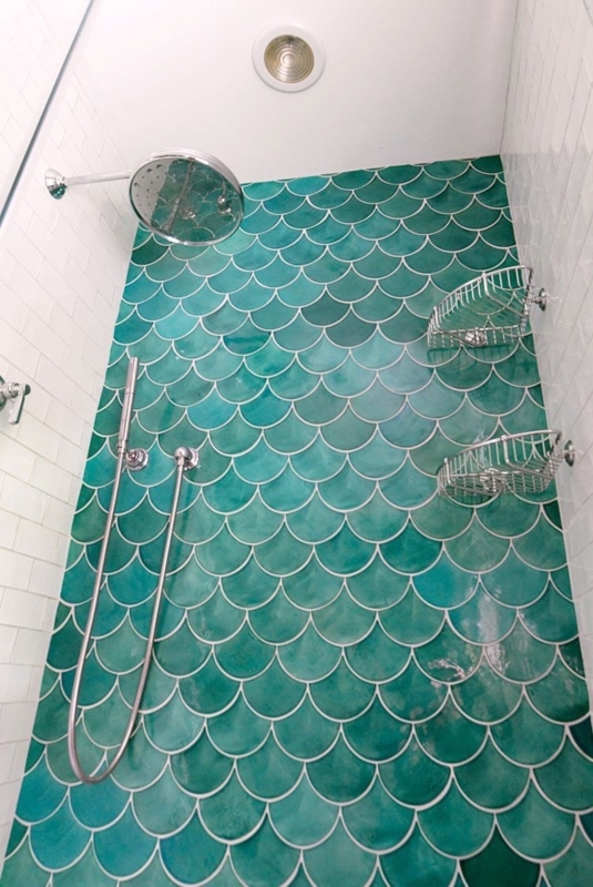 Bathroom Mermaid Scale Tiles for Unique Shower Design