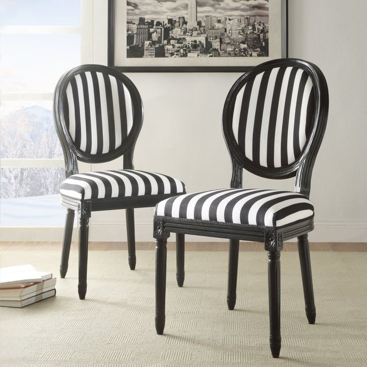 Black And White Striped Chairs