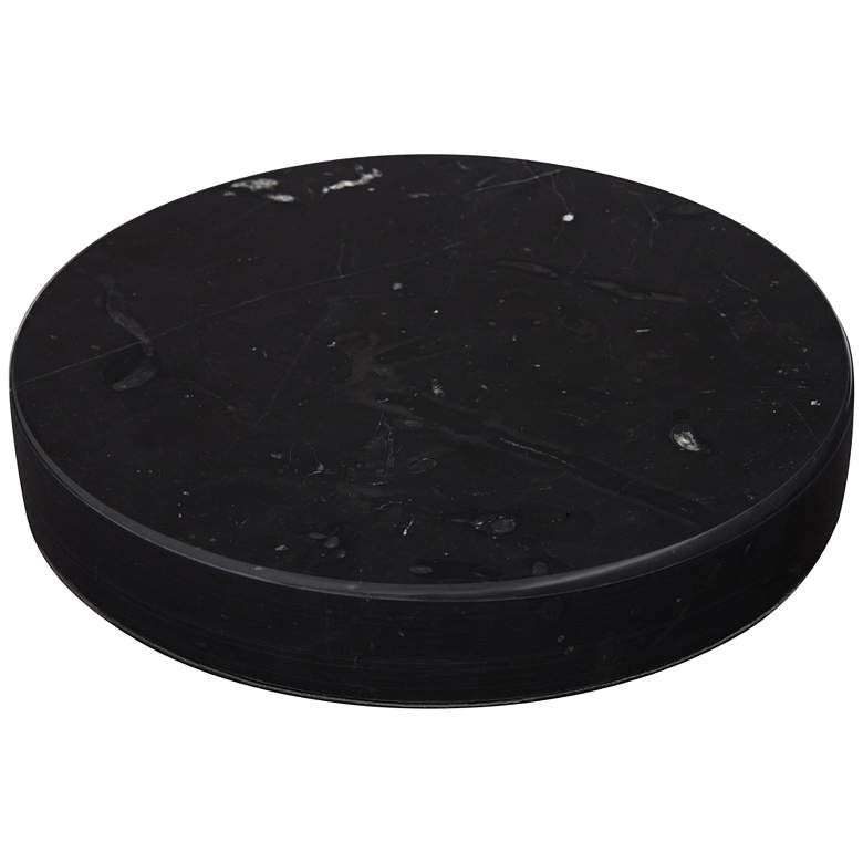 Black Marble Round Pedestal Lamp Riser 8 Inch