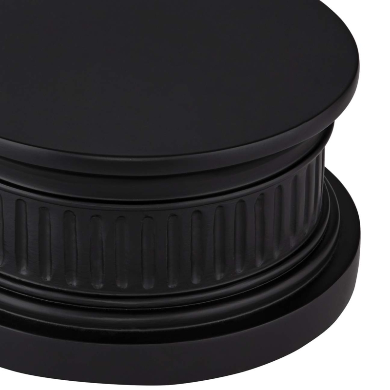 Black Round 8-Inch Pedestal Lamp Riser