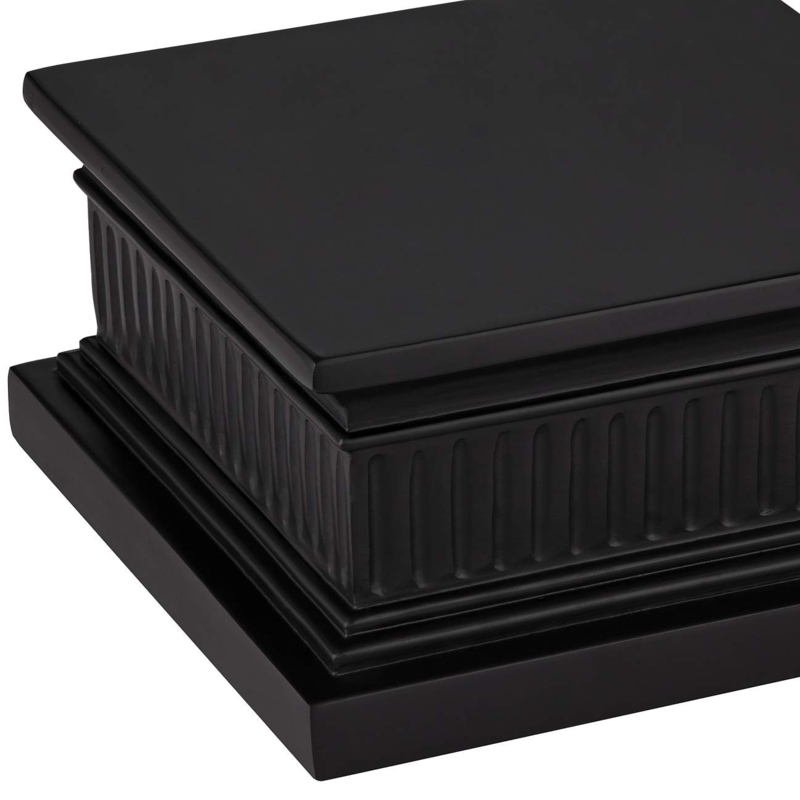 Black Square 8-Inch Wide Pedestal Lamp Riser