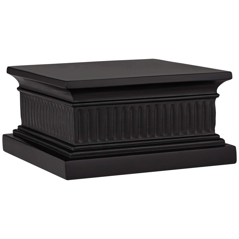 Black Square Pedestal Lamp Riser with Classic Design
